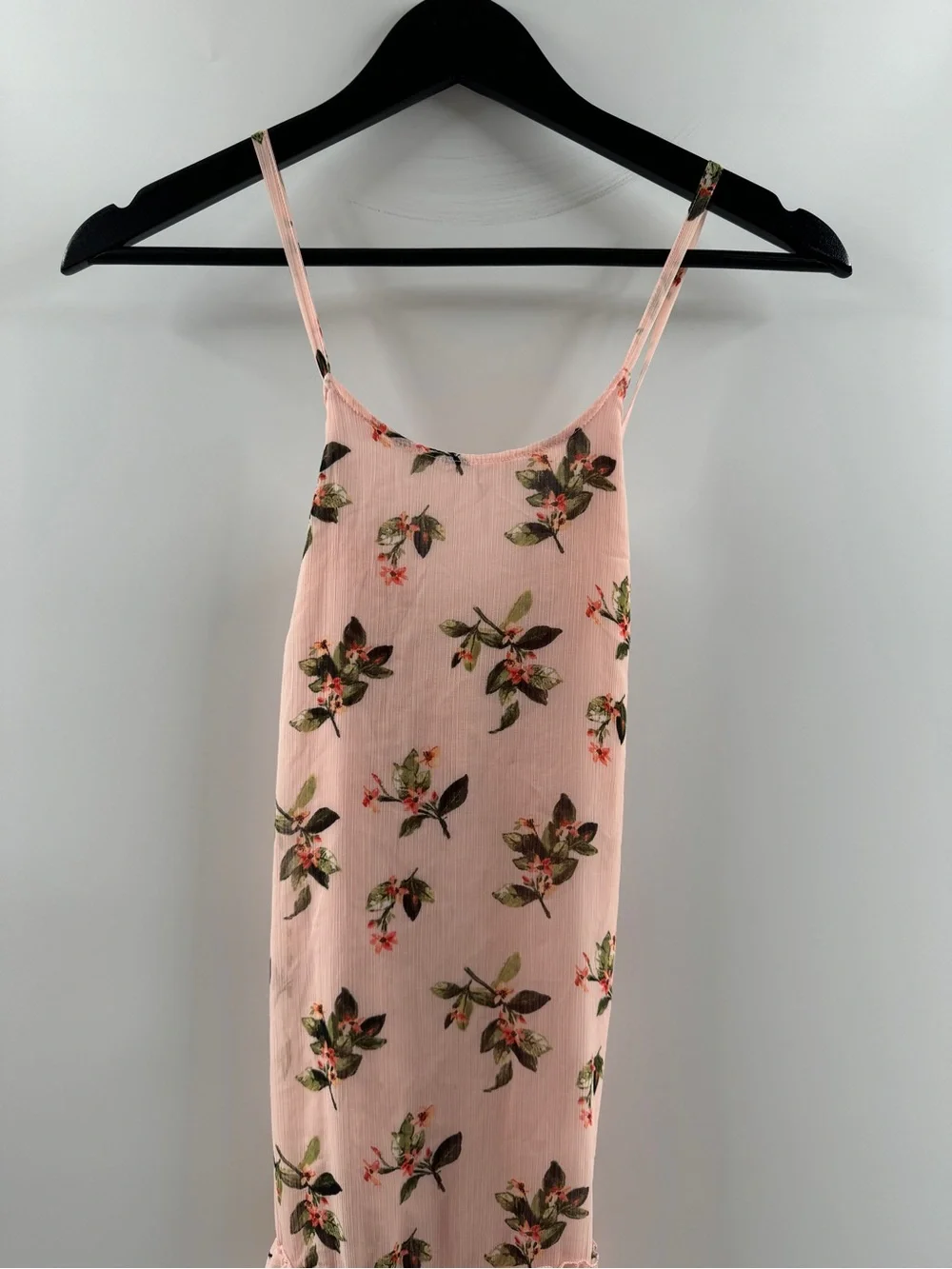 Abercrombie & Fitch Pink Floral Criss Cross Back Mini Dress – Women's XS - Picture 2 of 7